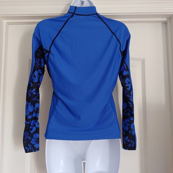 Xcel Hawaii L-Sleeve Blue Compression Surf Swim Rash Guard UPF30+ Sun Protection - Picture 8 of 10